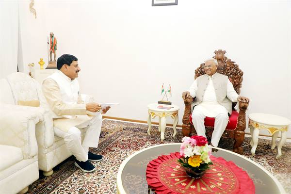 राज्यपाल श्री मंगुभाई पटेल से मुख्यमंत्री डॉ. मोहन यादव ने की सौजन्य भेंट