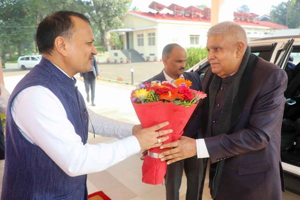 Former Vice President Shri Dhankhar on Short Visit to Raj Bhavan