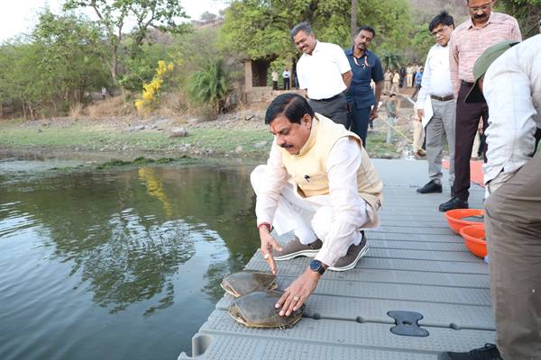CM Dr. Yadav Releases Turtles into Waterbody at Van Vihar National Park