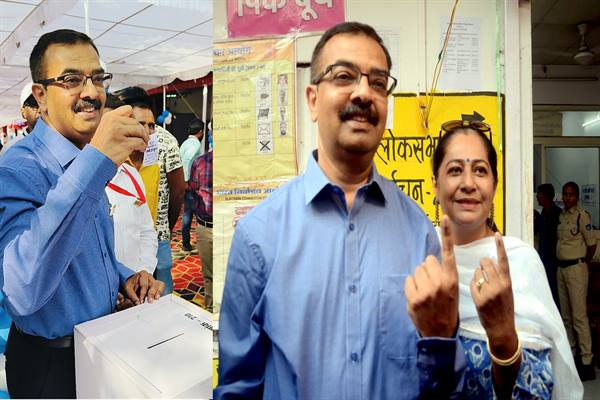 Chief Electoral Officer Shri Anupam Rajan voted along with his wife
