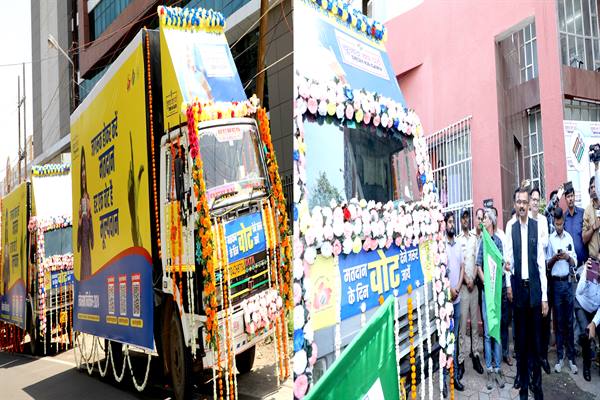 Chief Electoral Officer Shri Rajan flags off voter awareness vehicles